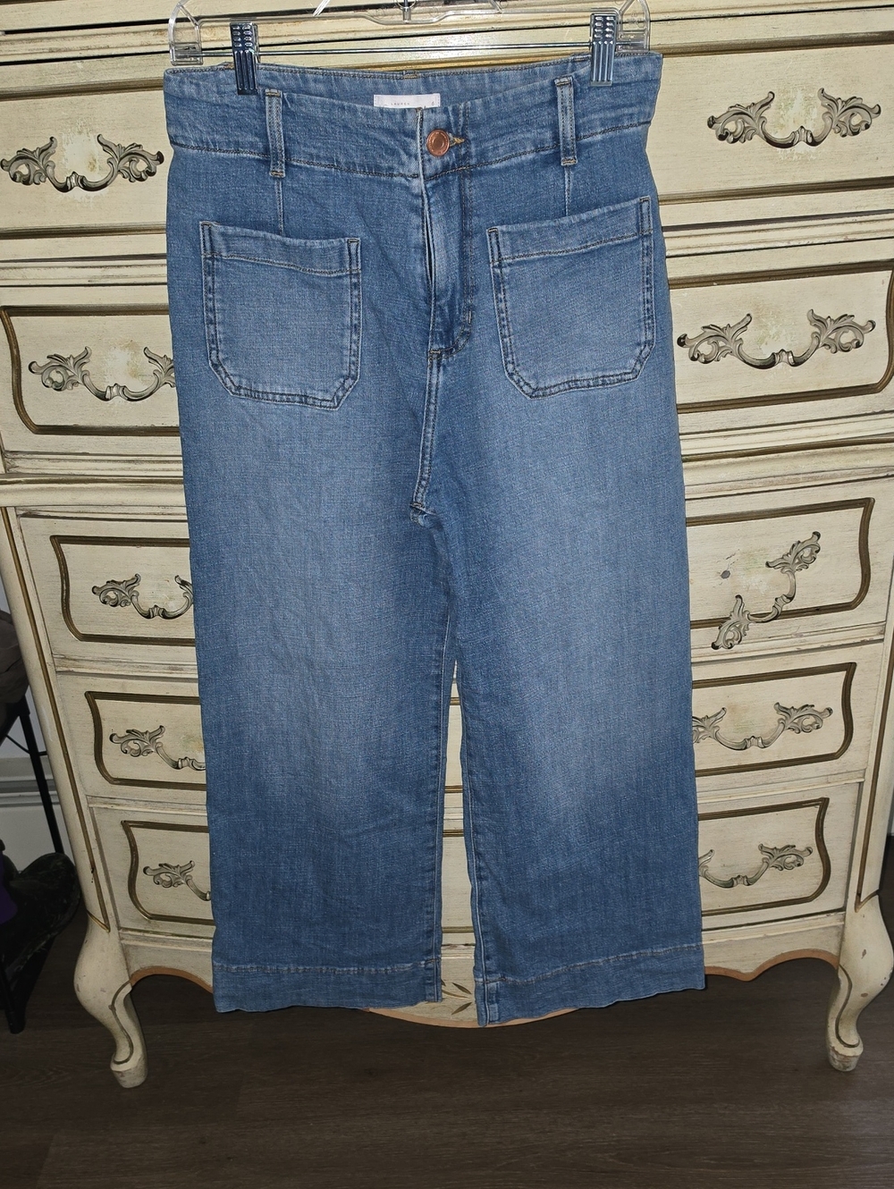 LC Lauren Conrad Blue Cropped Wide-Leg Jeans